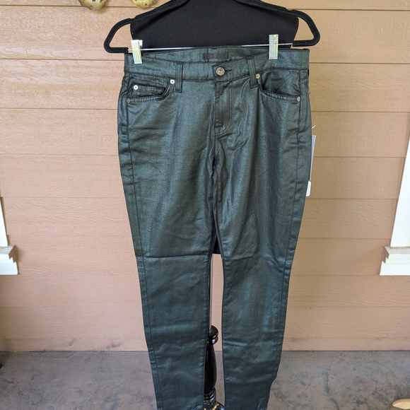 7 For All Mankind Metallic Black Jeans - Picture 2 of 8